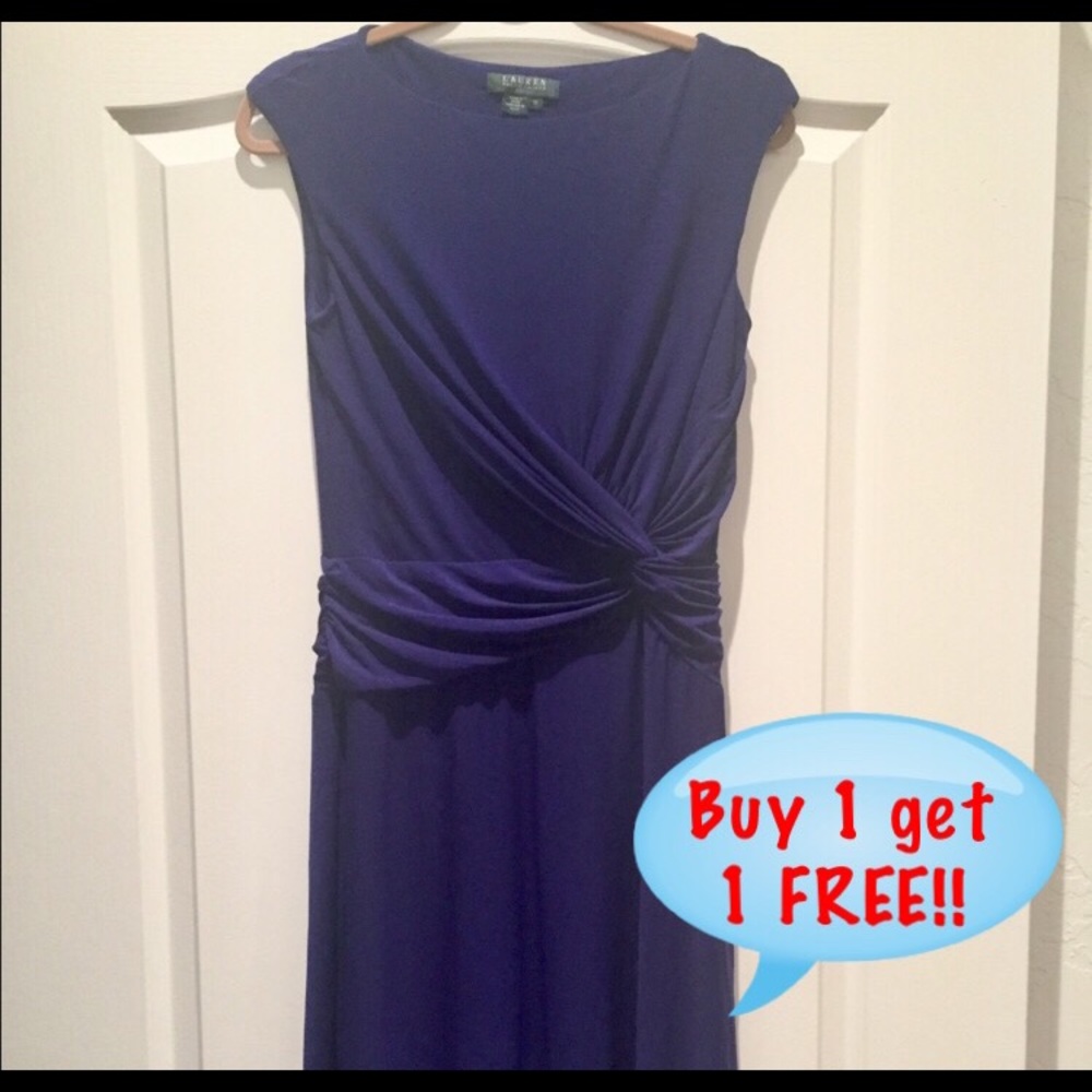 Ralph Lauren Royal Blue Mid-Calf Dress SZ10